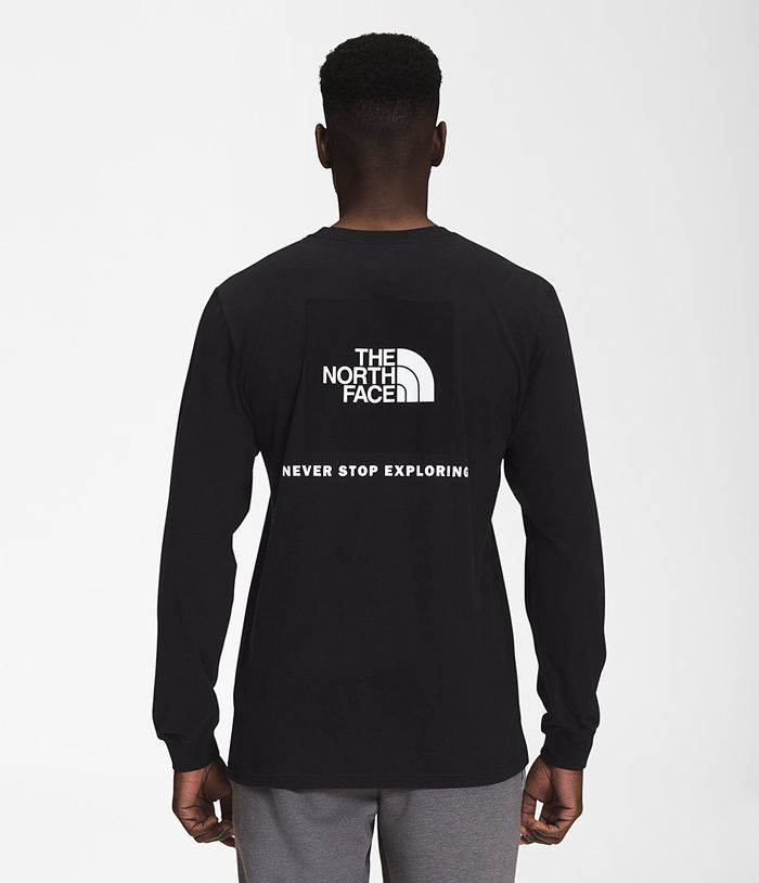 The North Face T-Shirts Long Sleeve Box NSE Black - Mens - Thailand IFSPV-3421